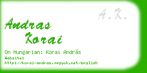 andras korai business card