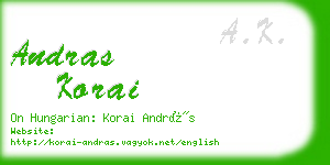 andras korai business card